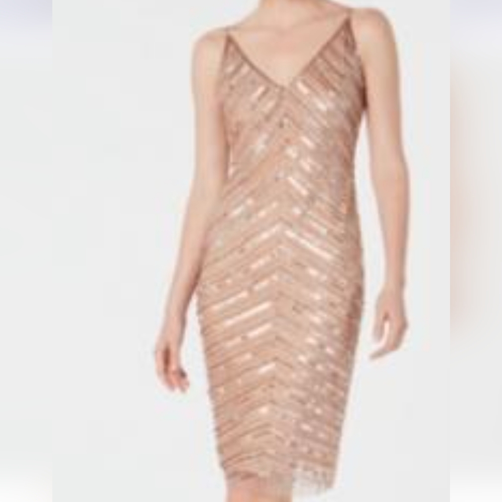 NWT ADRIANNA PAPELL Elegant Pink Sequin Dress